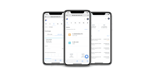 OpenNode payouts application on phone